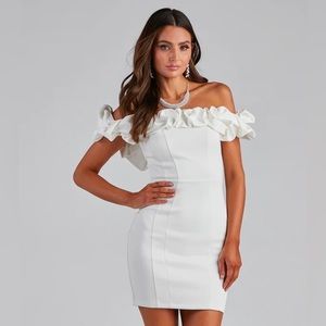 Kiari Formal Off the Shoulder Ruffled Dress